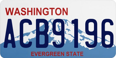 WA license plate ACB9196
