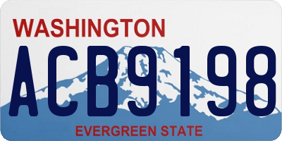 WA license plate ACB9198