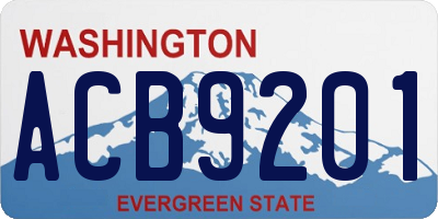 WA license plate ACB9201