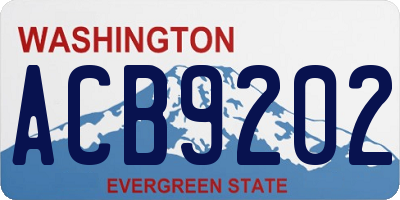 WA license plate ACB9202
