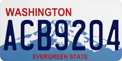 WA license plate ACB9204