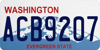WA license plate ACB9207