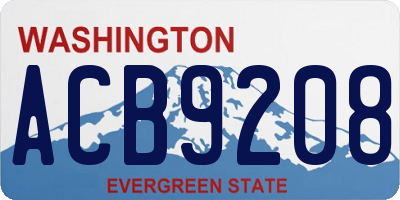 WA license plate ACB9208