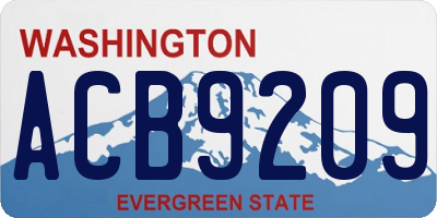 WA license plate ACB9209
