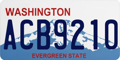 WA license plate ACB9210