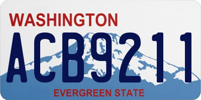WA license plate ACB9211