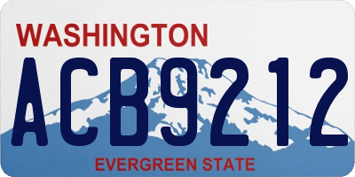 WA license plate ACB9212