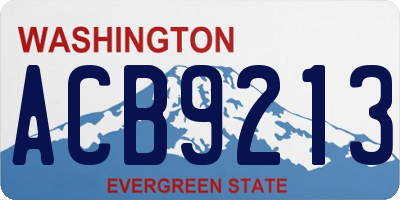 WA license plate ACB9213