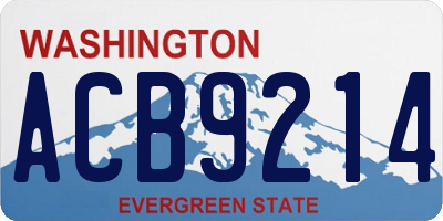 WA license plate ACB9214