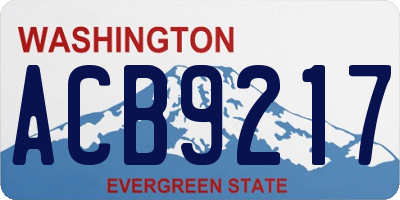 WA license plate ACB9217