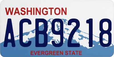WA license plate ACB9218