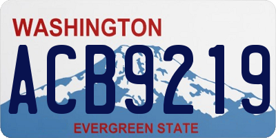 WA license plate ACB9219