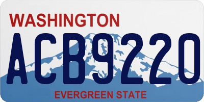 WA license plate ACB9220