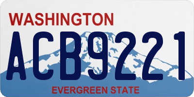 WA license plate ACB9221