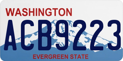 WA license plate ACB9223