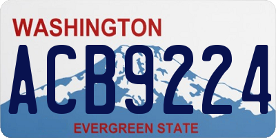 WA license plate ACB9224