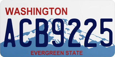 WA license plate ACB9225