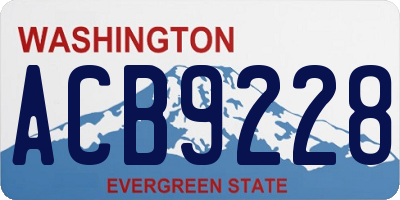WA license plate ACB9228