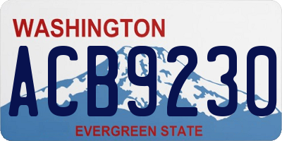 WA license plate ACB9230