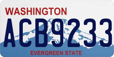 WA license plate ACB9233