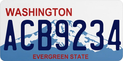 WA license plate ACB9234
