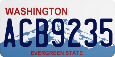 WA license plate ACB9235