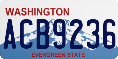 WA license plate ACB9236