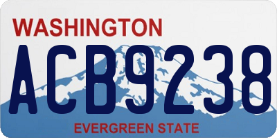 WA license plate ACB9238