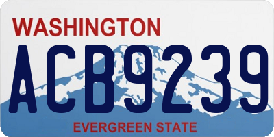WA license plate ACB9239