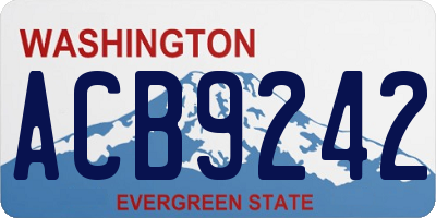 WA license plate ACB9242