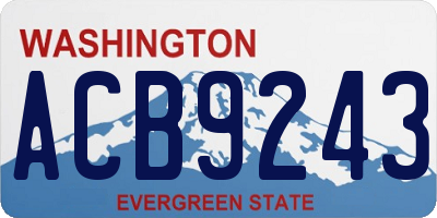 WA license plate ACB9243