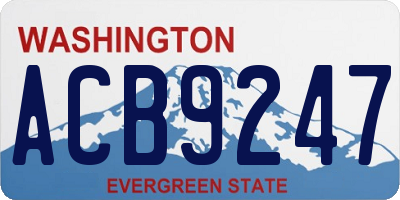 WA license plate ACB9247