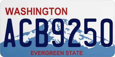 WA license plate ACB9250