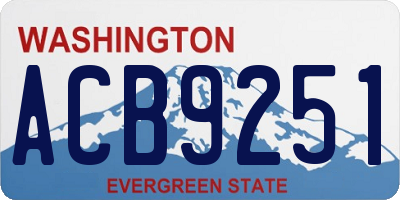 WA license plate ACB9251