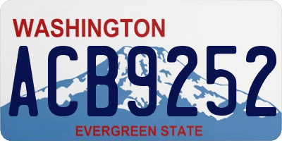 WA license plate ACB9252