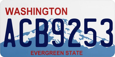 WA license plate ACB9253