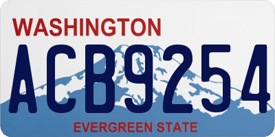 WA license plate ACB9254