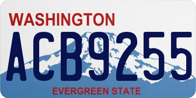 WA license plate ACB9255