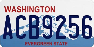 WA license plate ACB9256