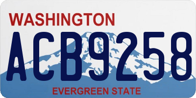WA license plate ACB9258
