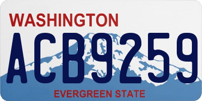 WA license plate ACB9259