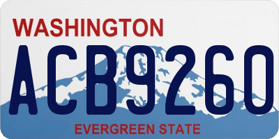 WA license plate ACB9260