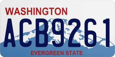 WA license plate ACB9261
