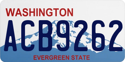 WA license plate ACB9262