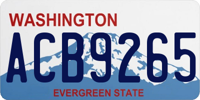WA license plate ACB9265