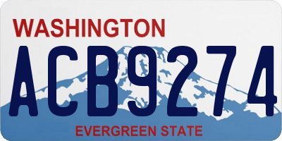 WA license plate ACB9274