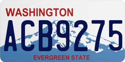 WA license plate ACB9275