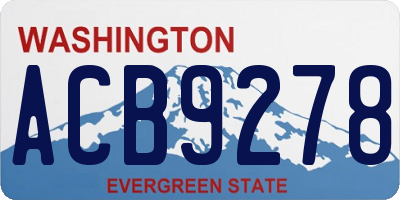WA license plate ACB9278