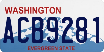 WA license plate ACB9281