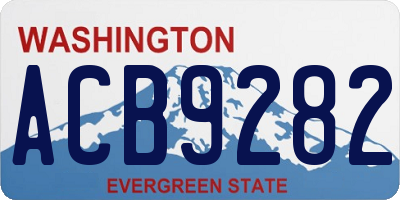 WA license plate ACB9282